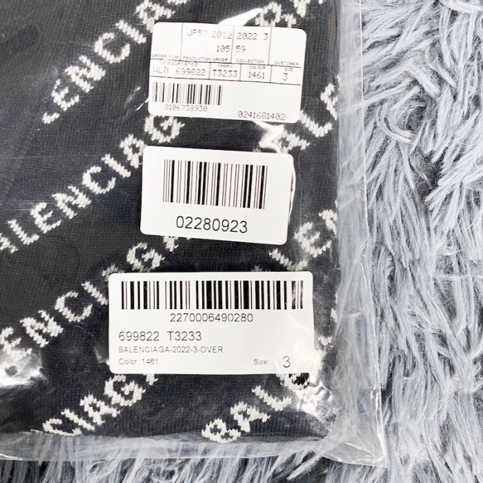 Ba*len*cia*ga mini allover logo cardigan in black