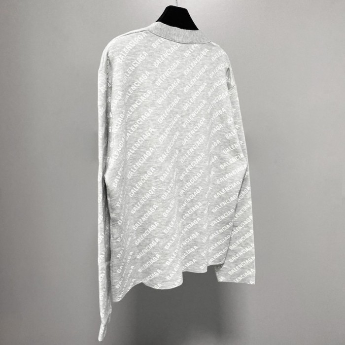 Ba*len*cia*ga mini allover logo cardigan in grey