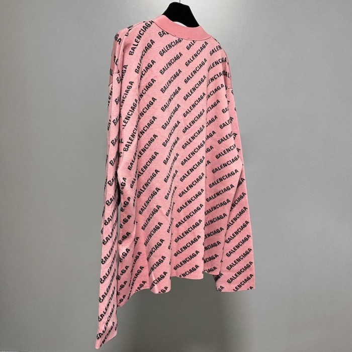 Ba*len*cia*ga mini allover logo cardigan in pink