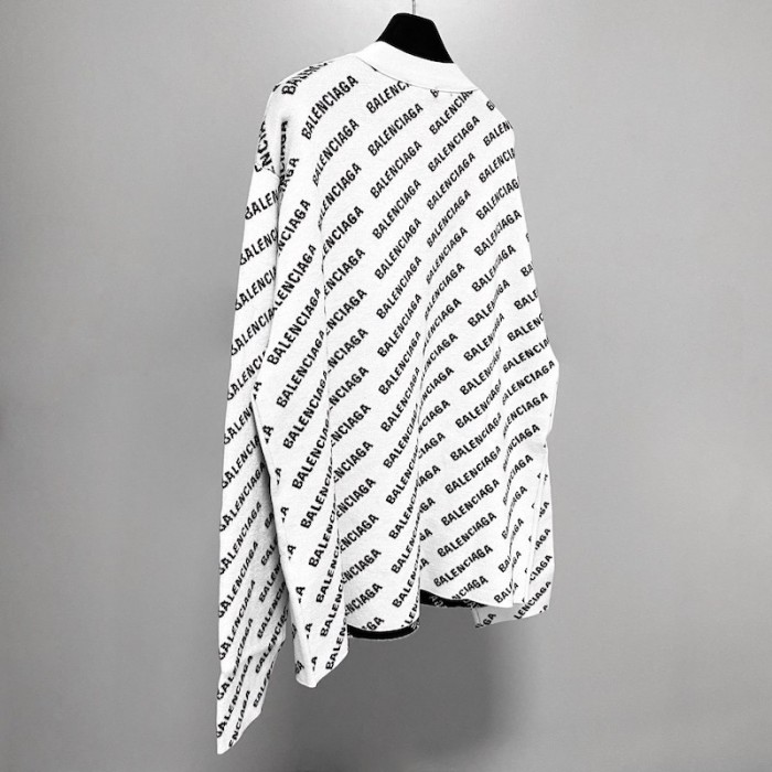 Ba*len*cia*ga mini allover logo cardigan in white