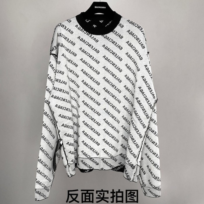 Ba*len*cia*ga mini allover logo sweater in black