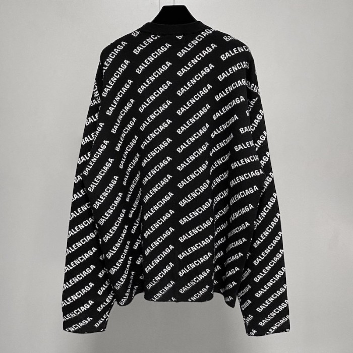 Ba*len*cia*ga mini allover logo sweater in black