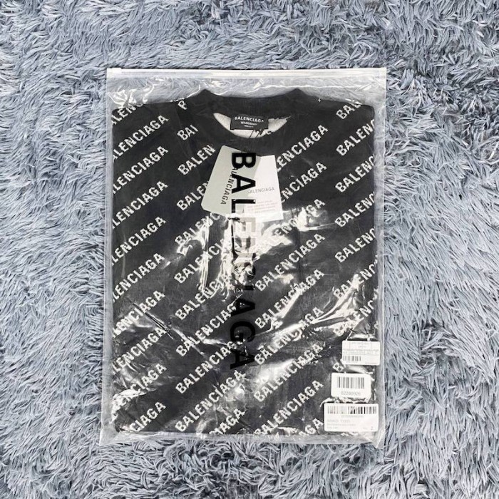Ba*len*cia*ga mini allover logo sweater in black