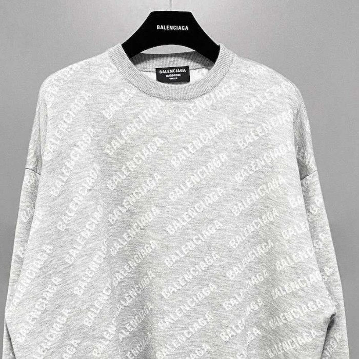 Ba*len*cia*ga mini allover logo sweater in grey