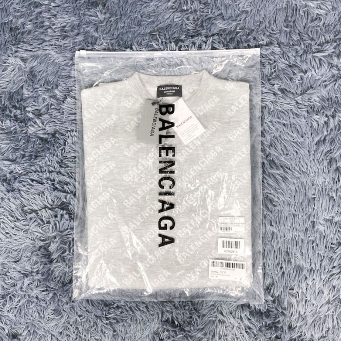 Ba*len*cia*ga mini allover logo sweater in grey