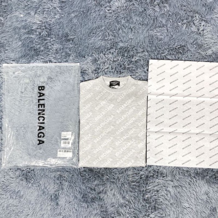 Ba*len*cia*ga mini allover logo sweater in grey