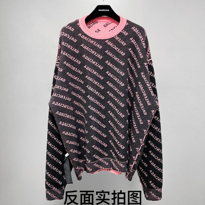 Ba*len*cia*ga mini allover logo sweater in pink