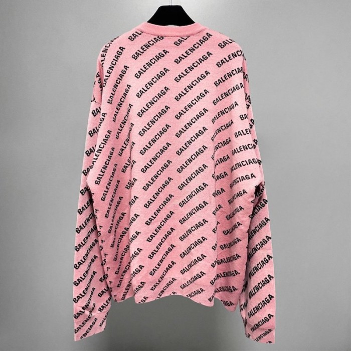 Ba*len*cia*ga mini allover logo sweater in pink