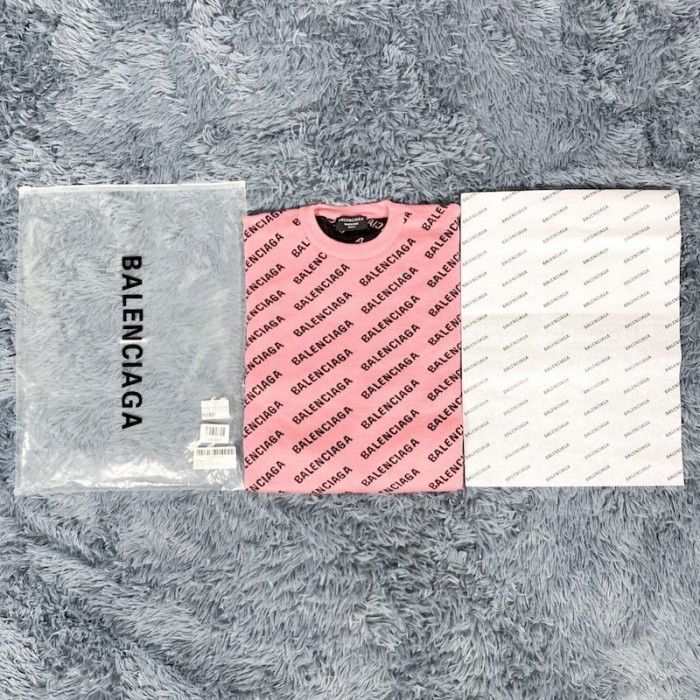 Ba*len*cia*ga mini allover logo sweater in pink