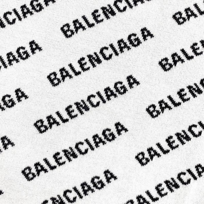 Ba*len*cia*ga mini allover logo sweater in white