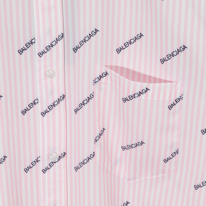 balencaiga allover Ba*len*cia*ga logos cotton shirt pink