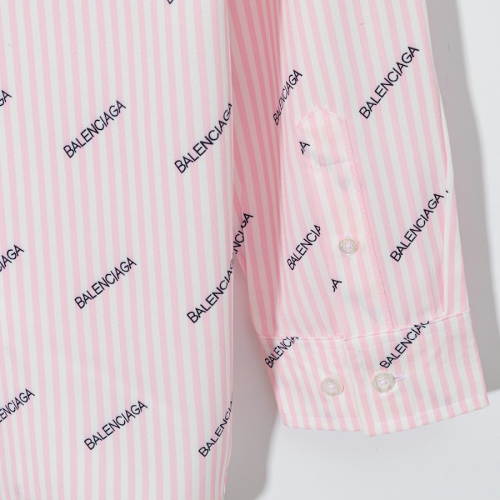 balencaiga allover Ba*len*cia*ga logos cotton shirt pink