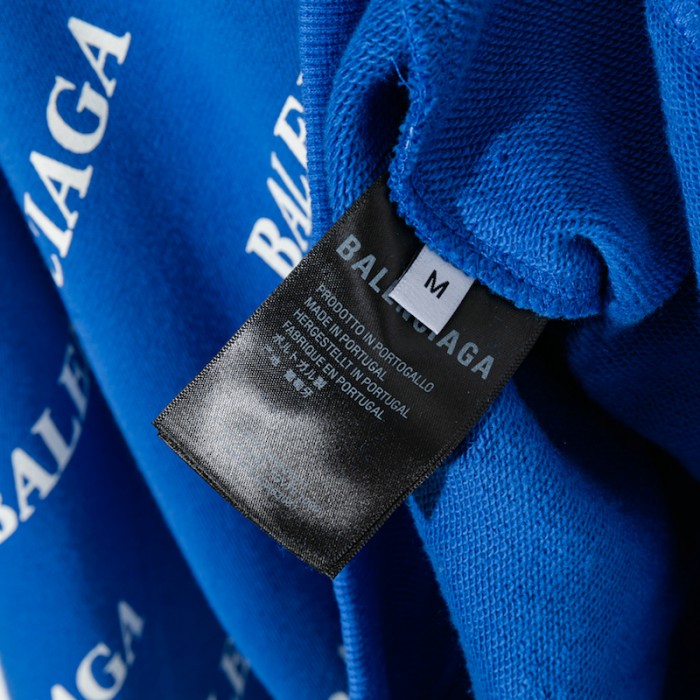 balencaiga allover Ba*len*cia*ga logos hoodie blue