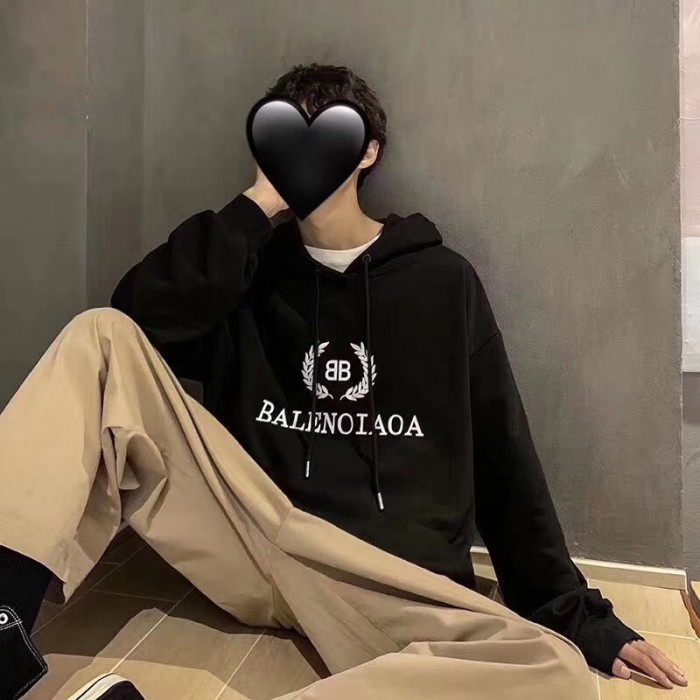 Ba*len*cia*ga bb Ba*len*cia*ga printed hoodies black