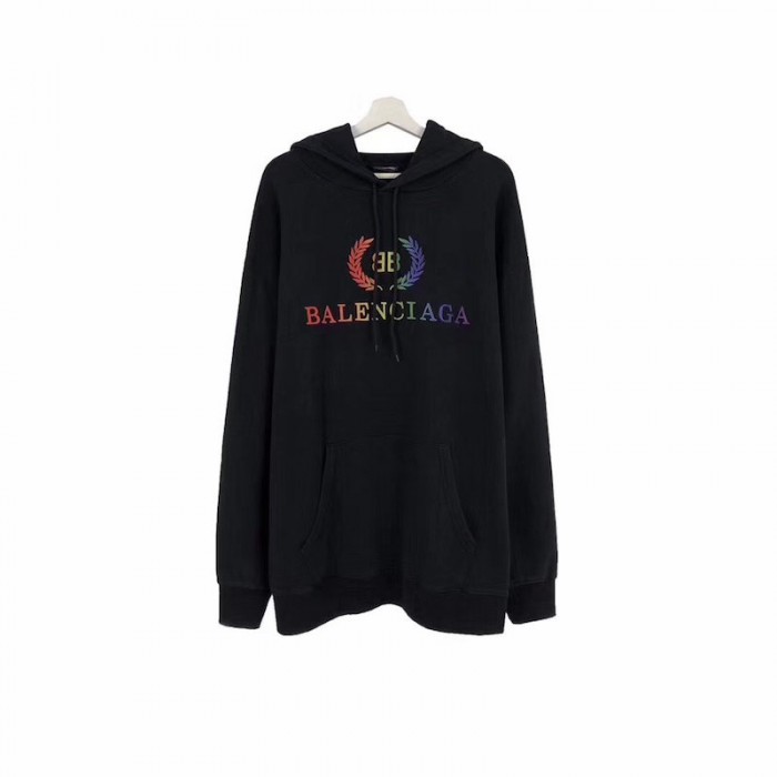 Ba*len*cia*ga bb Ba*len*cia*ga printed hoodies rainbow