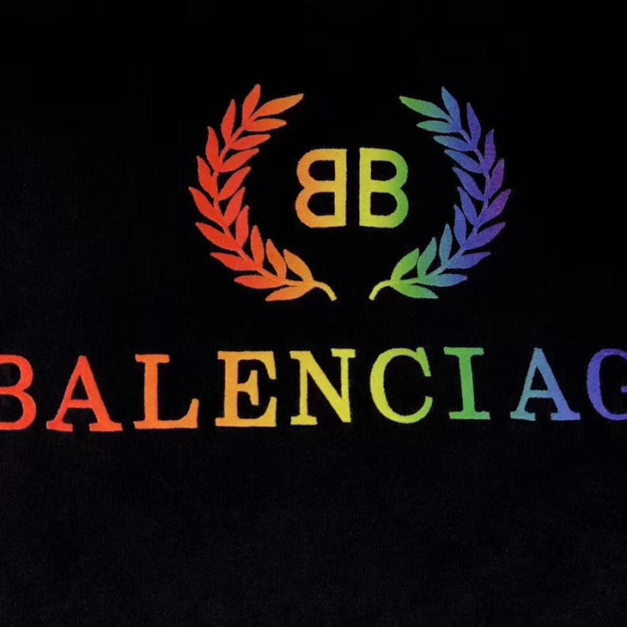 Ba*len*cia*ga bb Ba*len*cia*ga printed hoodies rainbow