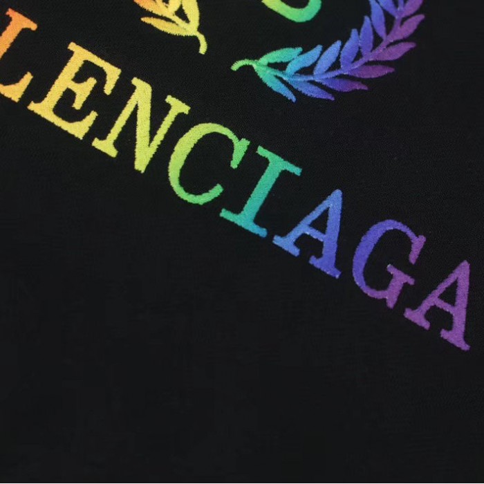 Ba*len*cia*ga bb Ba*len*cia*ga printed hoodies rainbow
