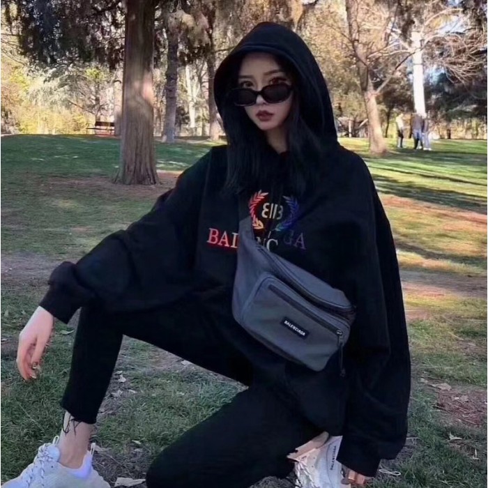 Ba*len*cia*ga bb Ba*len*cia*ga printed hoodies rainbow