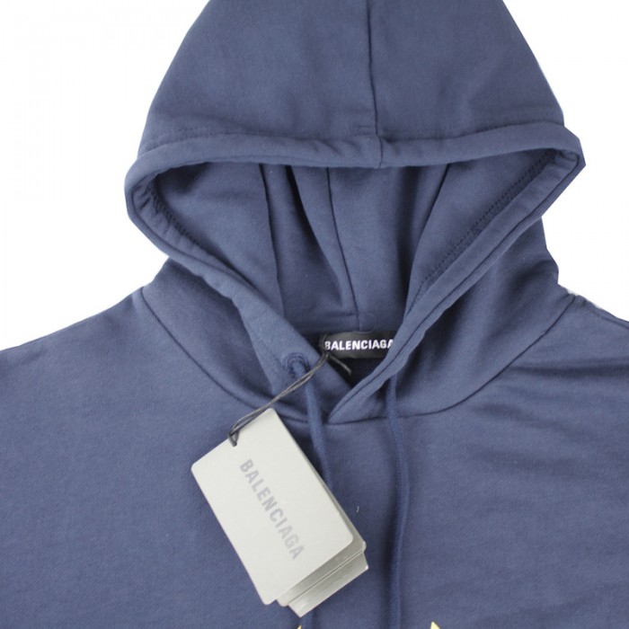 Ba*len*cia*ga bb Ba*len*cia*ga printed hoodies blue