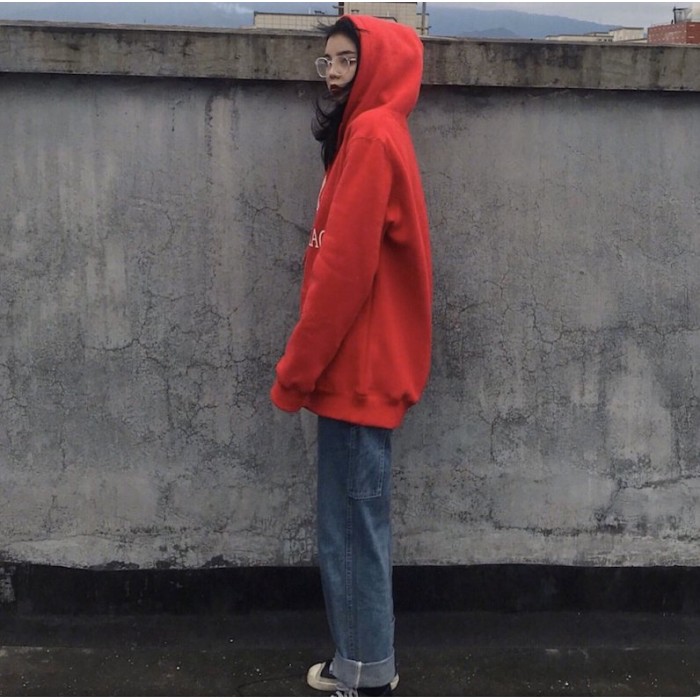 Ba*len*cia*ga bb Ba*len*cia*ga printed hoodies red