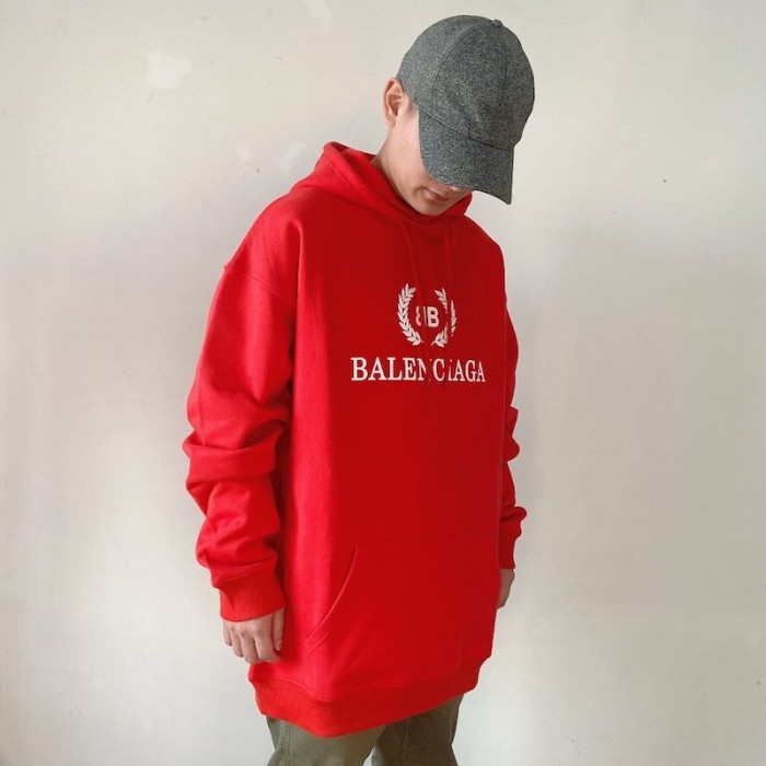 Ba*len*cia*ga bb Ba*len*cia*ga printed hoodies red