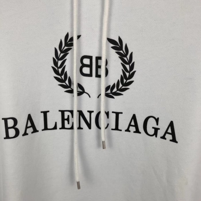 Ba*len*cia*ga bb Ba*len*cia*ga printed hoodies white