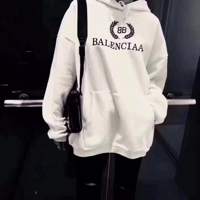 Ba*len*cia*ga bb Ba*len*cia*ga printed hoodies white