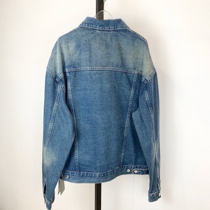 Balencaiga Chest Logo Denim Jacket Blue