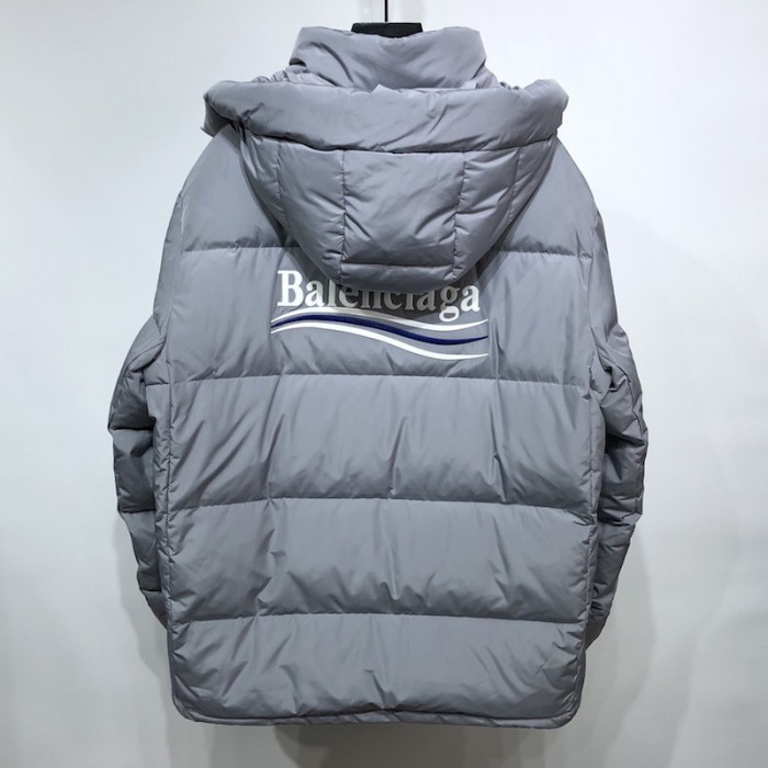 Ba*len*cia*ga political campaign coat jacket grey