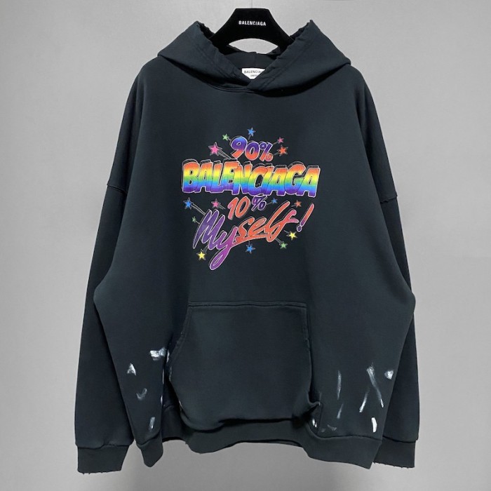Ba*len*cia*ga 90/10 hoodie wide fit in black