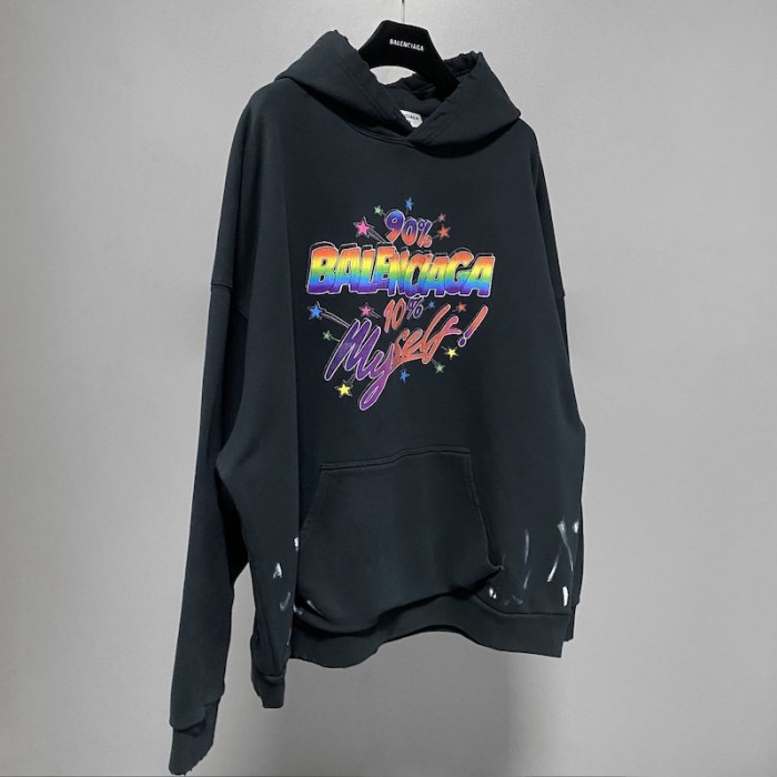 Ba*len*cia*ga 90/10 hoodie wide fit in black