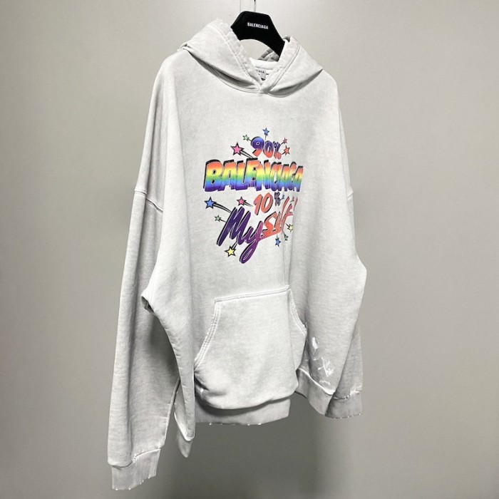 Ba*len*cia*ga 90/10 hoodie wide fit in grey