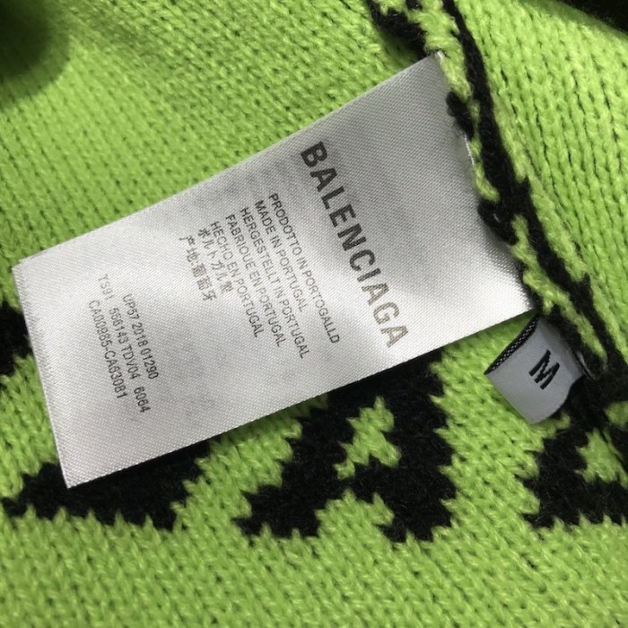 Ba*len*cia*ga allover logo crewneck sweater black / green