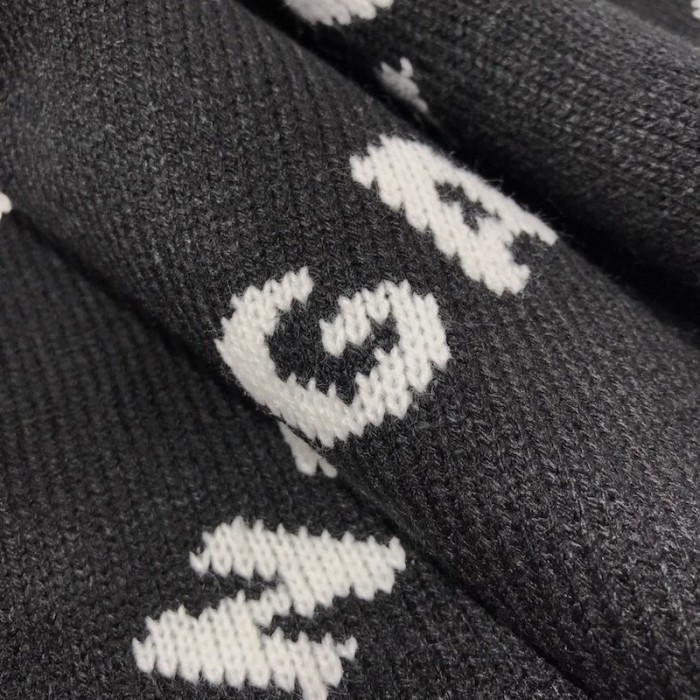 Ba*len*cia*ga allover logo crewneck sweater black / white
