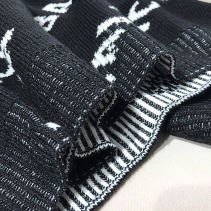 Ba*len*cia*ga allover logo crewneck sweater black / white