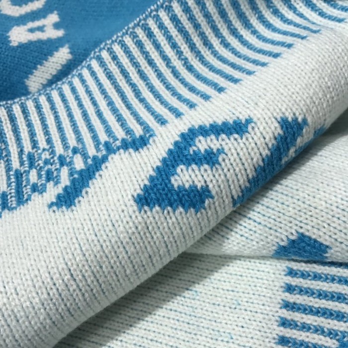 Ba*len*cia*ga allover logo crewneck sweater blue