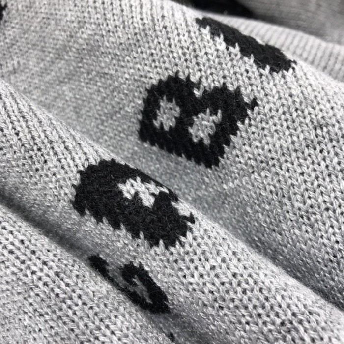Ba*len*cia*ga allover logo crewneck sweater grey