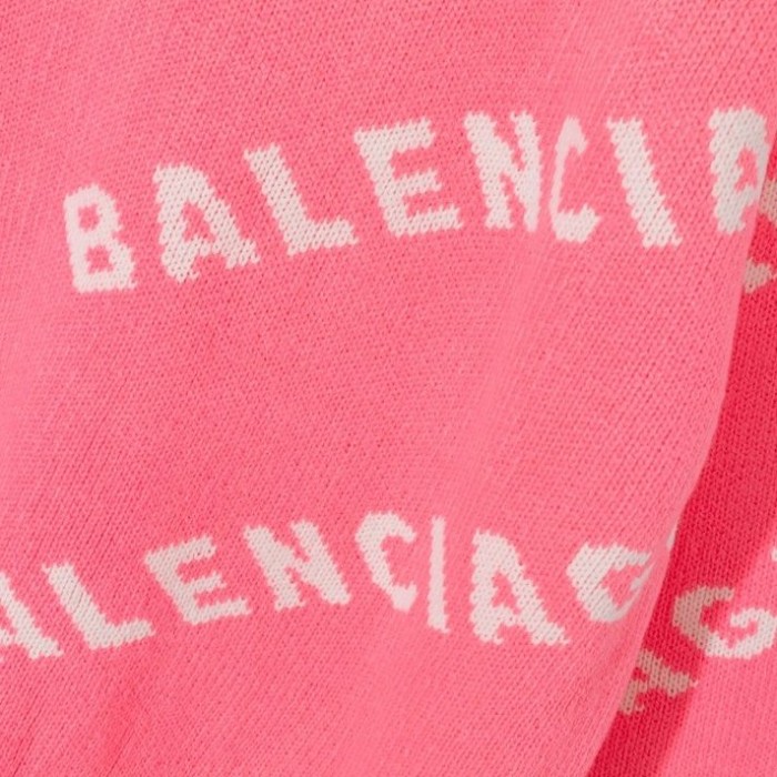 Ba*len*cia*ga allover logo crewneck sweater pink