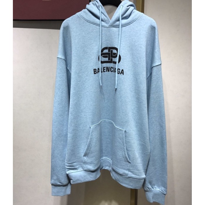 Ba*len*cia*ga bb back pulled hoodie baby blue