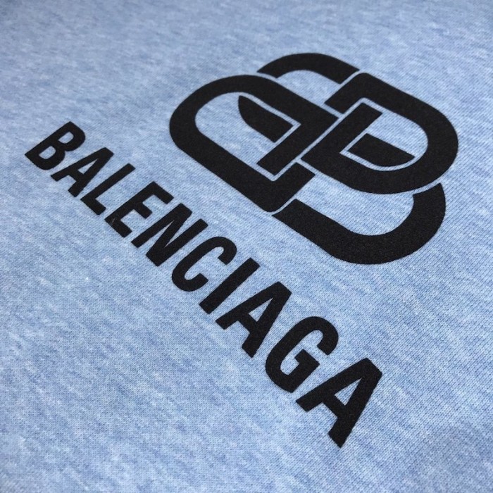 Ba*len*cia*ga bb back pulled hoodie baby blue
