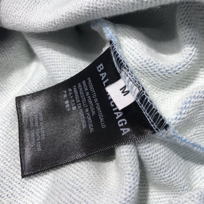 Ba*len*cia*ga bb back pulled hoodie baby blue