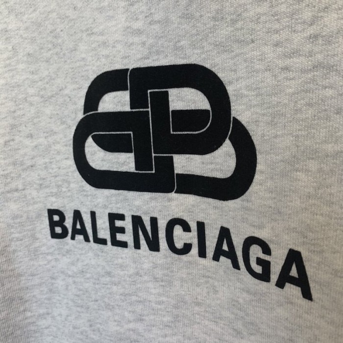 Ba*len*cia*ga bb back pulled hoodie grey