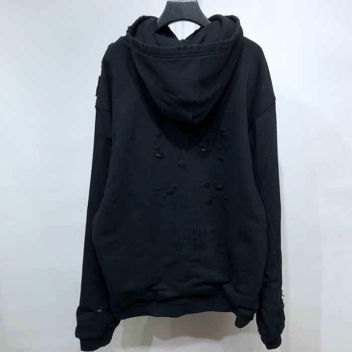 Ba*len*cia*ga caps destroyed hoodies black