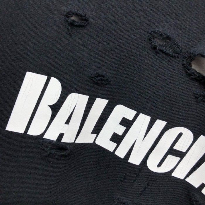 Ba*len*cia*ga caps destroyed hoodies black