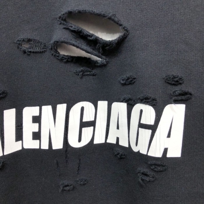 Ba*len*cia*ga caps destroyed hoodies black