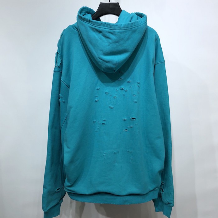 Ba*len*cia*ga caps destroyed hoodies blue