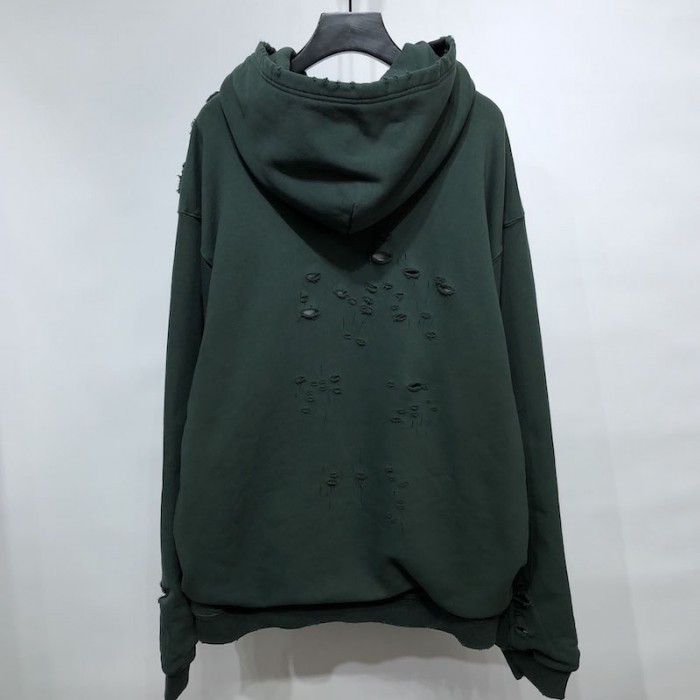 Ba*len*cia*ga caps destroyed hoodies green