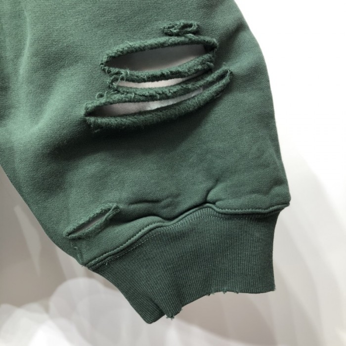 Ba*len*cia*ga caps destroyed hoodies green
