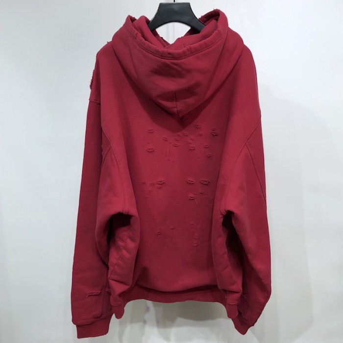 Ba*len*cia*ga caps destroyed hoodies red