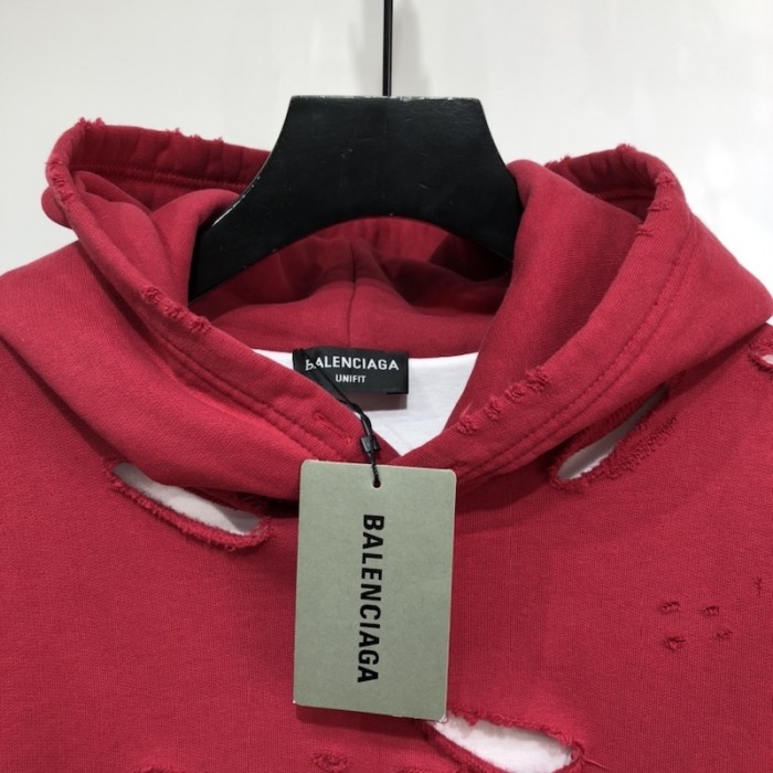 Ba*len*cia*ga caps destroyed hoodies red